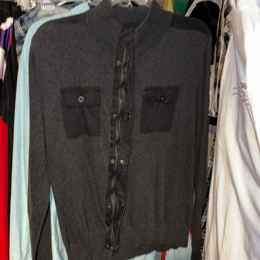 Refectory Sweater With Zipper And Snaps